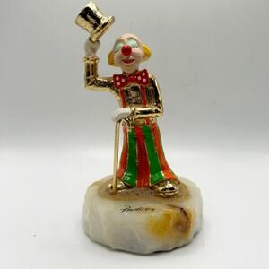 VNTG Ron Lee Golden Clown w/ Top Hot and Cane Statue Limited Edition 1999 Signed
